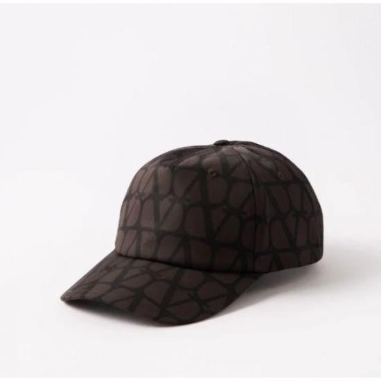 Valentino Garavani Structured Black Baseball Cap With Abstract Pattern