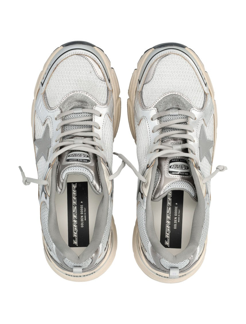 Golden Goose Lightstar Metallic Sneakers With Molded Star Motif