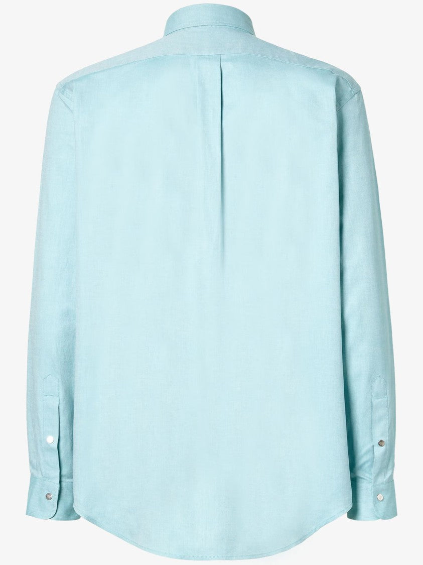 Fendi Comfort Oxford Light Blue Embroidered Shirt