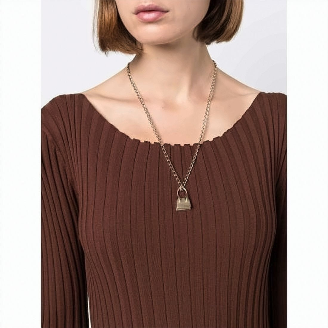 Jacquemus Gold-Tone Chain Necklace With Padlock Pendant