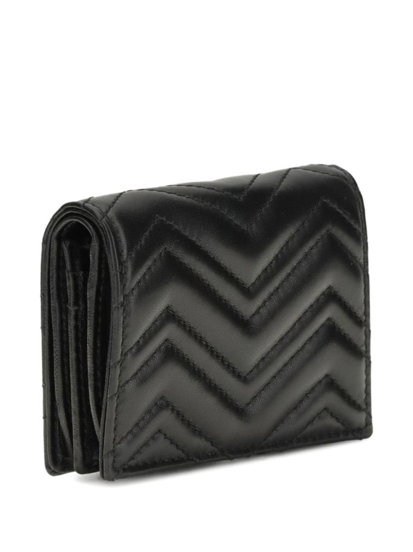 Gucci Black Chevron-Quilted Lamb Leather Wallet