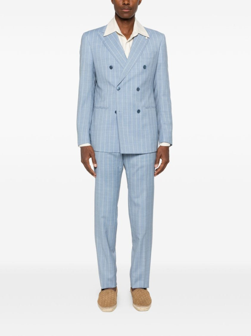 Luigi Bianchi Pinstriped Virgin Wool Blend Suit