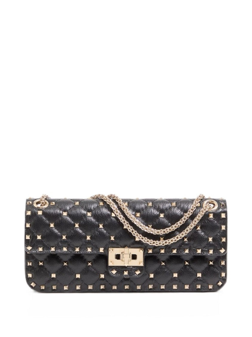 Valentino Garavani Black Quilted Studded Leather Shoulder Bag