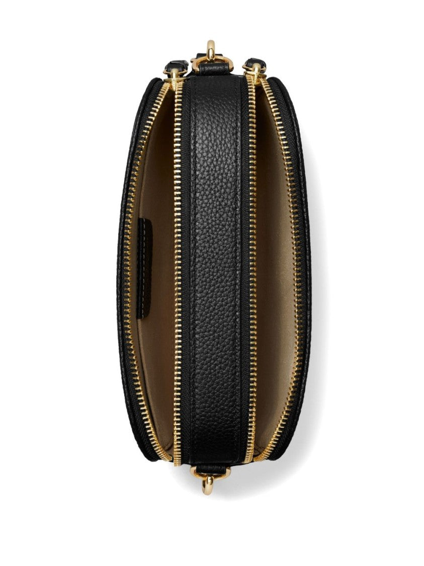 Tory Burch Black Mini Miller Pebbled Leather Crossbody Bag