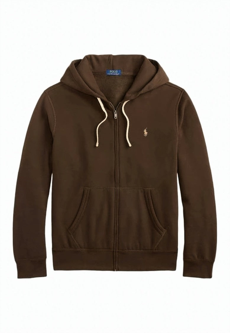 Polo Ralph Lauren Soft Brown Zip-Up Hoodie With Drawstring