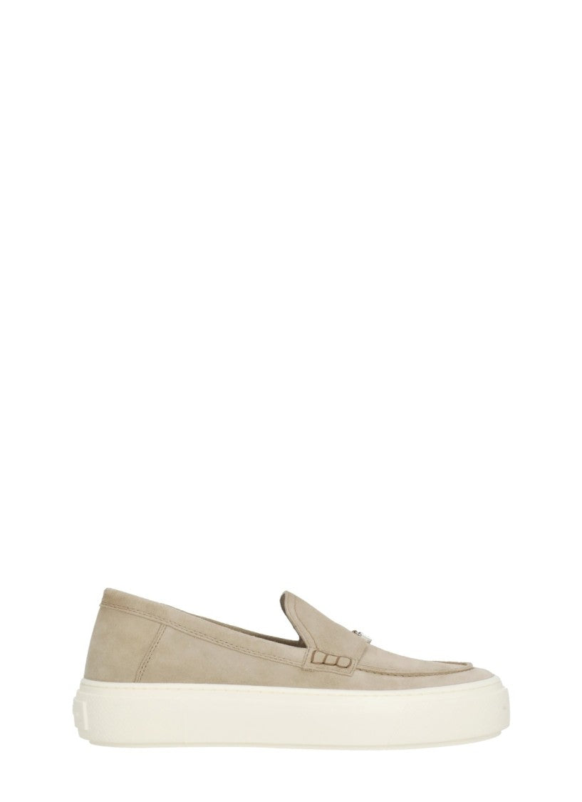 Hogan Beige Crosswind Suede Leather Loafers