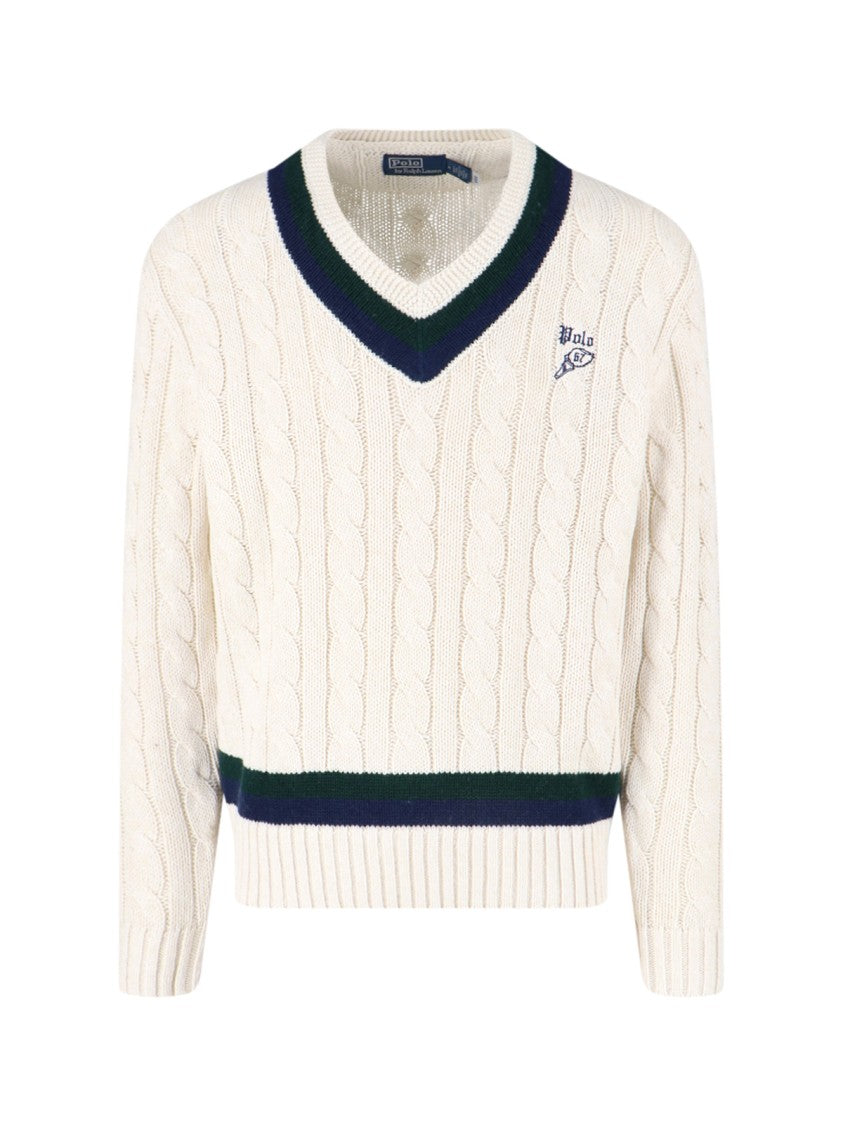 Polo Ralph Lauren Cable-Knit Cricket Sweater Cream