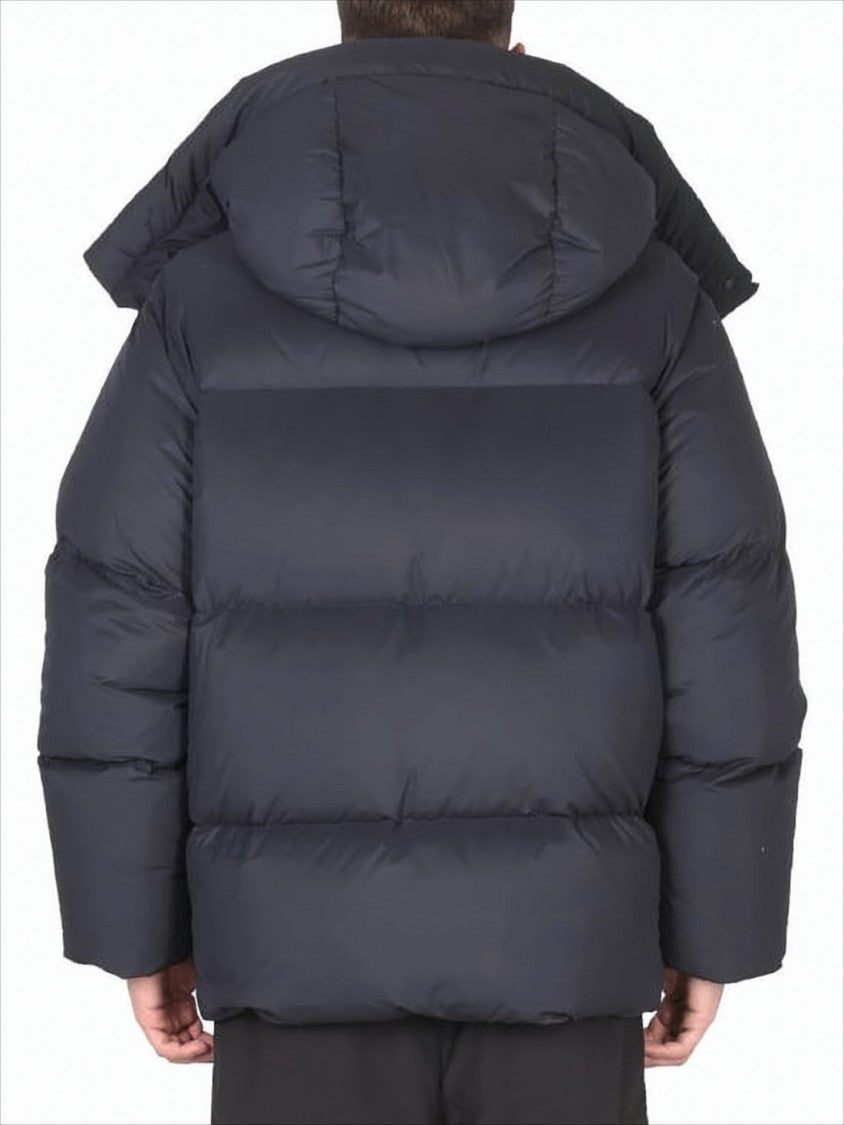 Off-White Quilted High-Collar Down Jacket With Detachable Hood