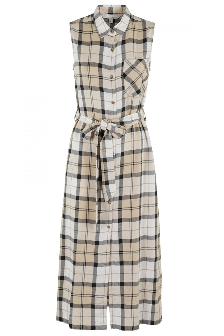 Barbour Midi Tartan Dress With Removable Waist Tie