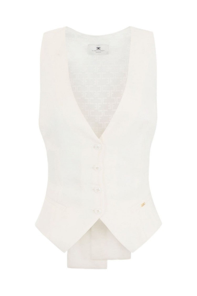 Elisabetta Franchi Tailored Coat With Deep V-Neckline