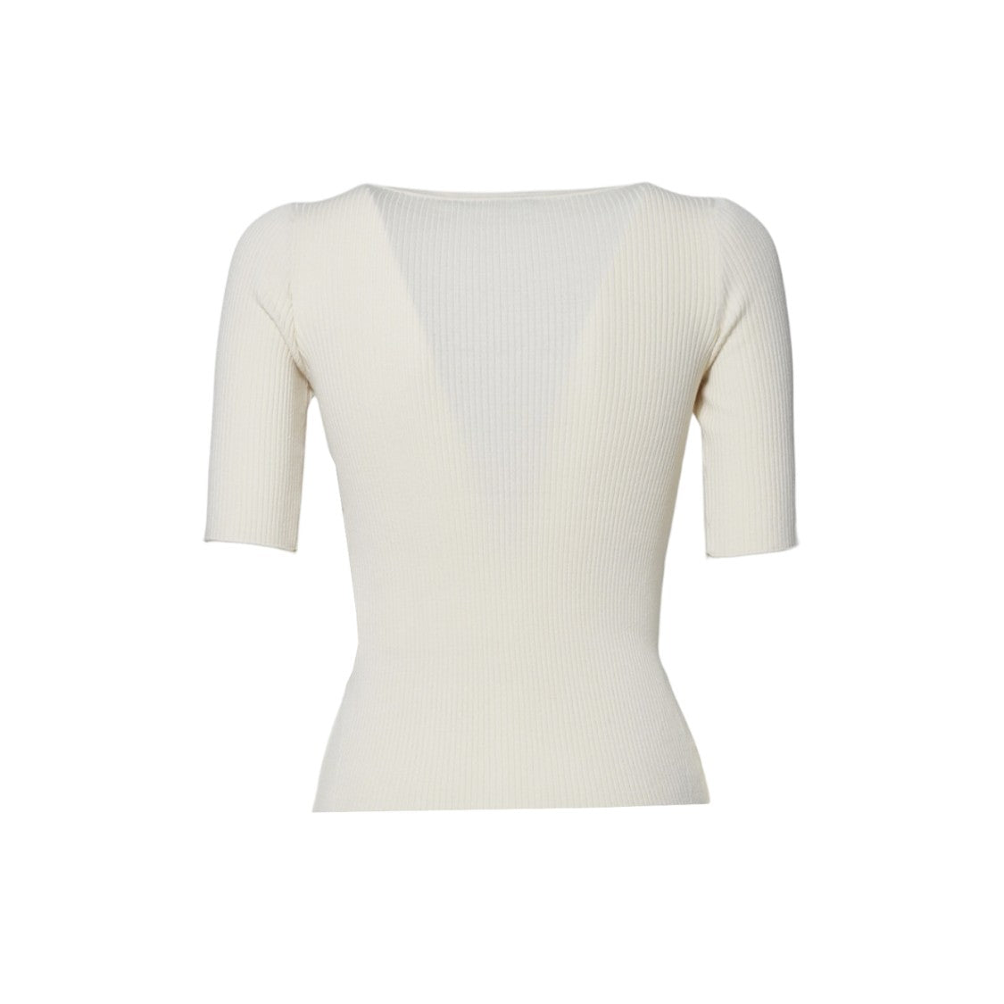 Max Mara Ribbed Fitted Top With V-Back Design
