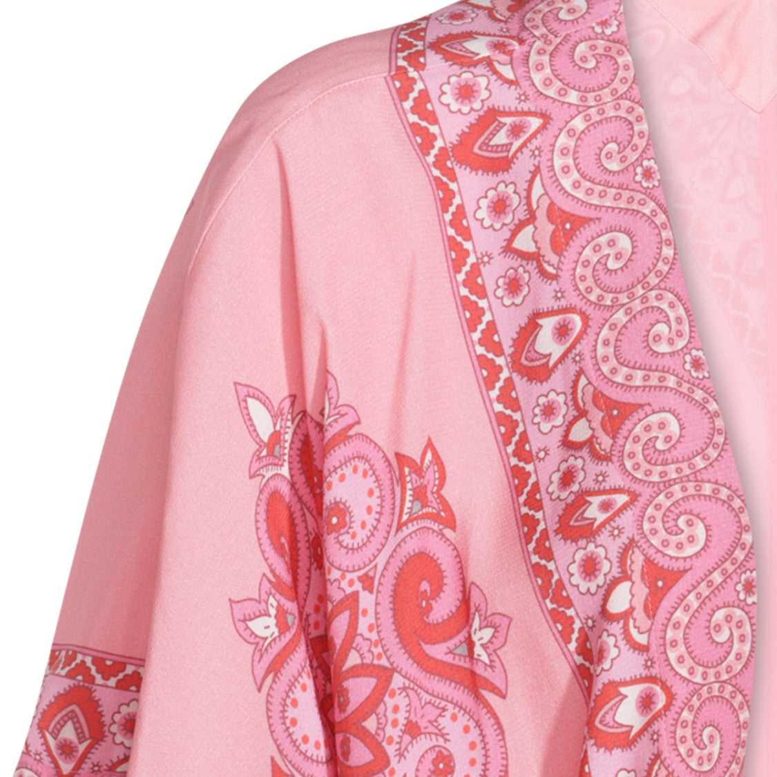Etro Paisley-Print Silk Top With Flared Sleeves And Open Front