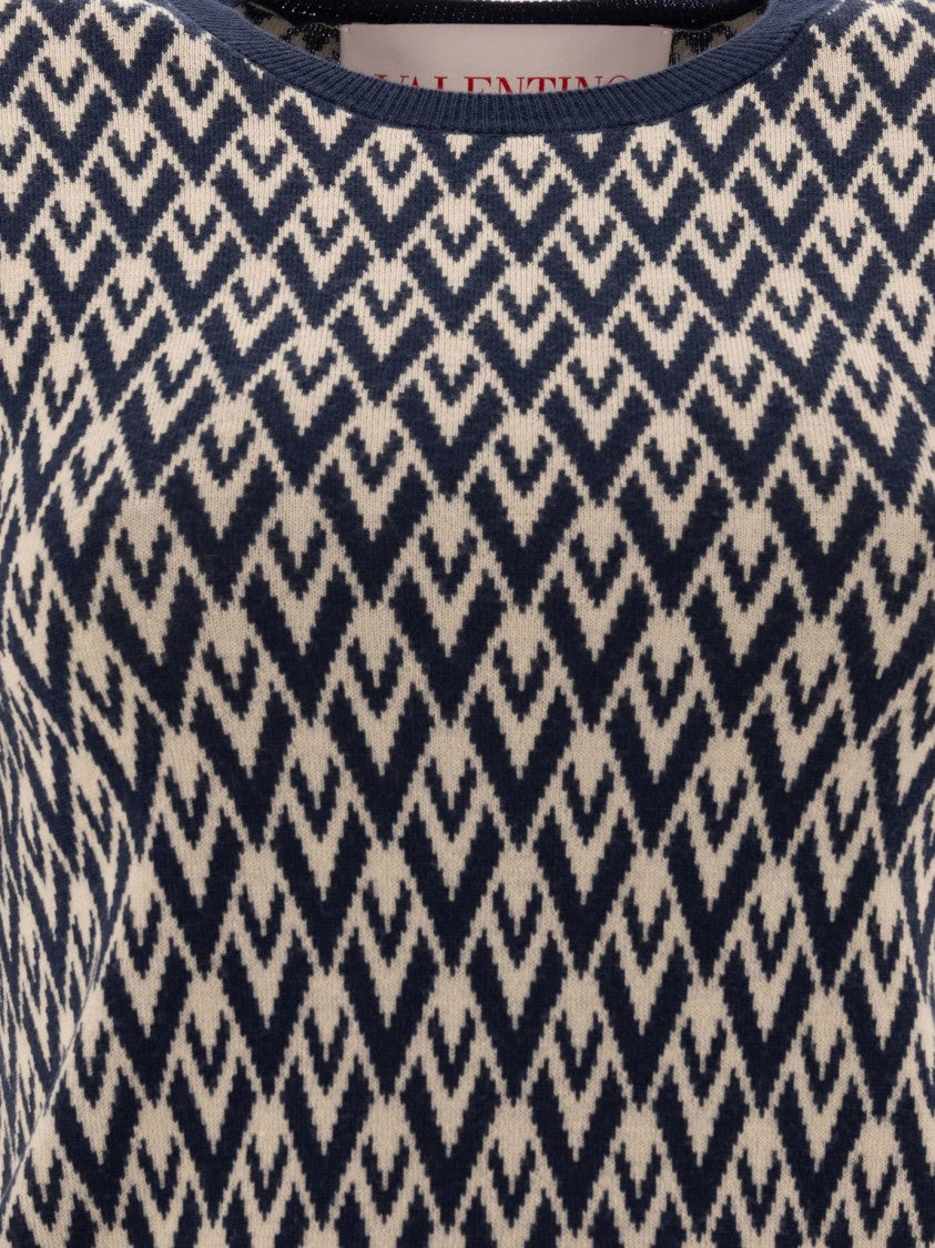 Valentino Beige Short-Sleeved Knit Top