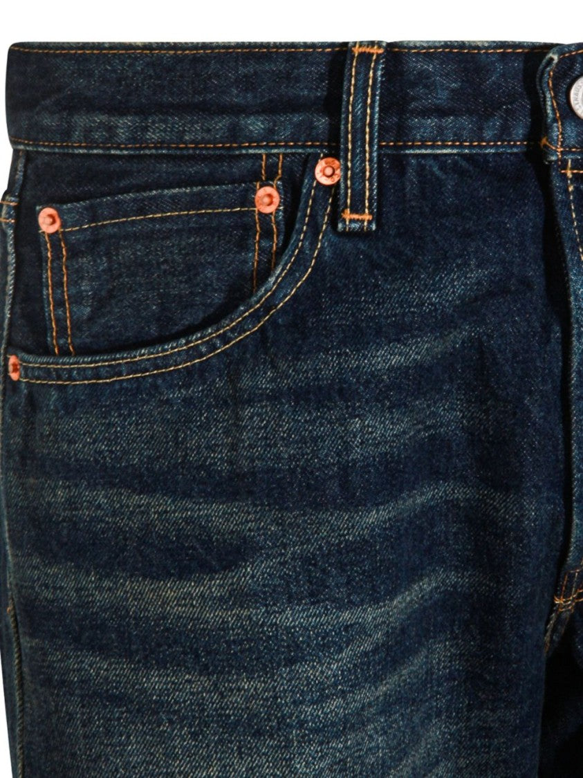Levi's Straight-Leg Dark Wash Levi's Jeans With Vintage Detailing