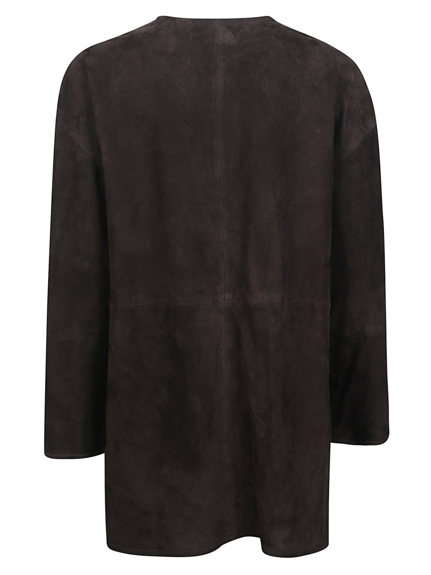 Loulou De Saison Waren Oval Shaped Suede Coat
