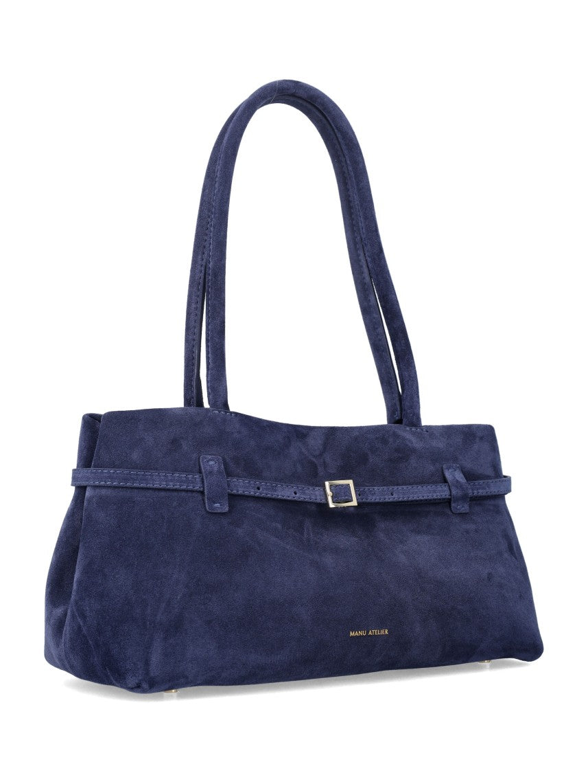 Manu Atelier Contemporary Suede East West Handbag By Manu Atelier