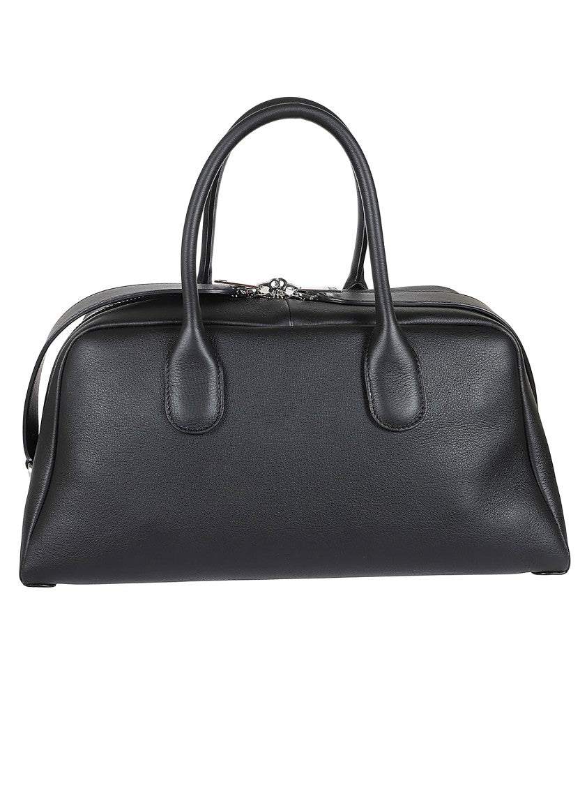 Tod's Structured Black Leather Shoulder Bag With Polished Finish