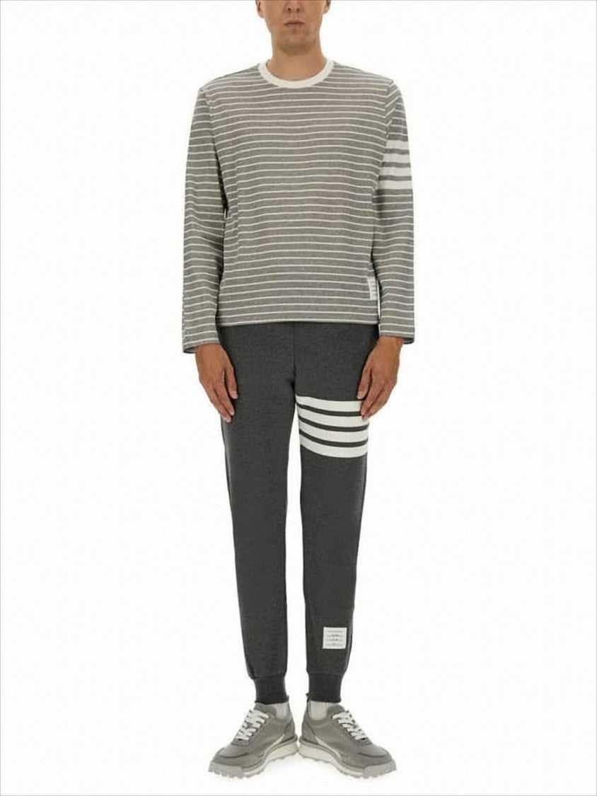 Thom Browne Horizontal Striped Long-Sleeve Shirt With Distinctive Sleeve Detail