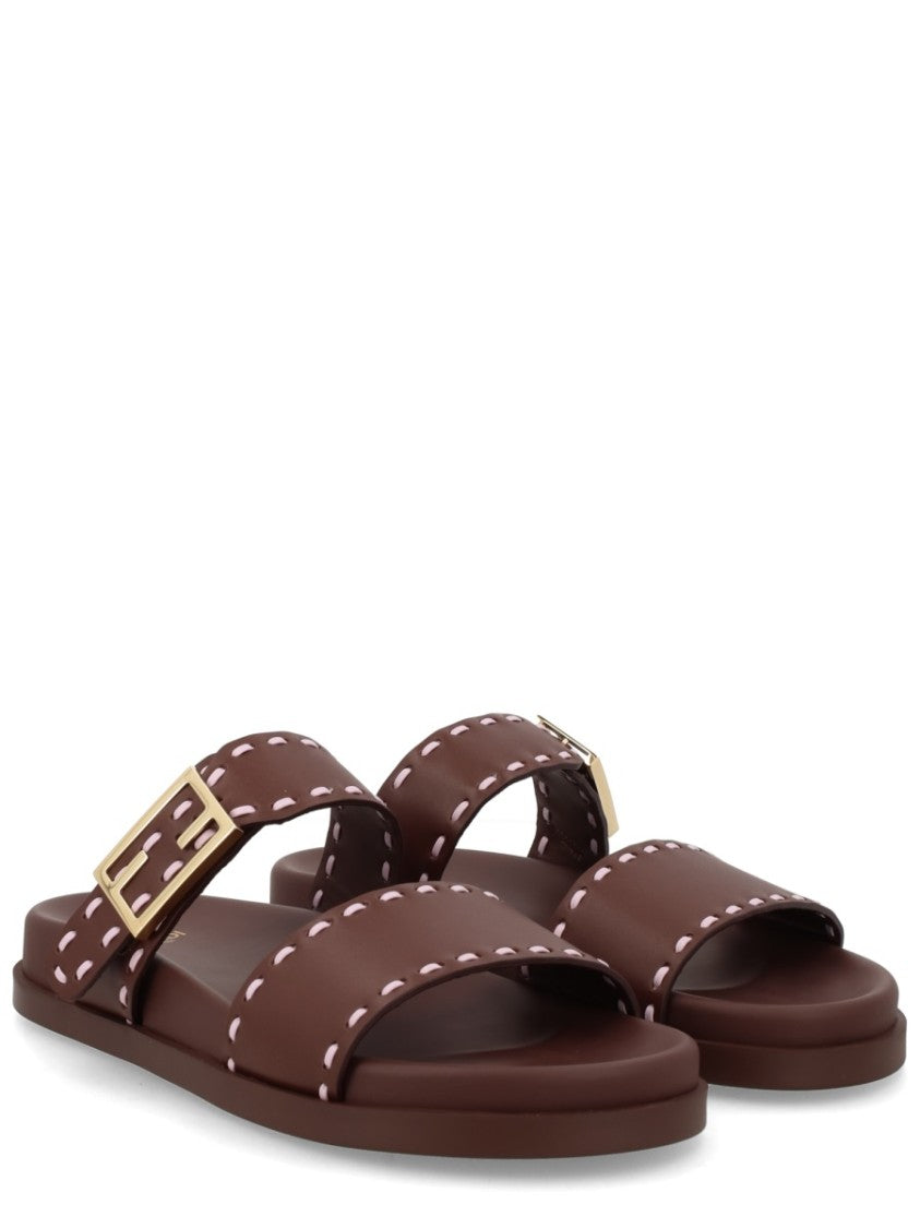 Fendi Fendi Feel Buckled Calf Leather Sandals
