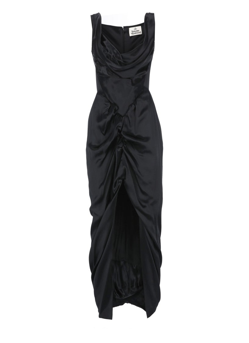 Vivienne Westwood Black Viscose Dress With Vent