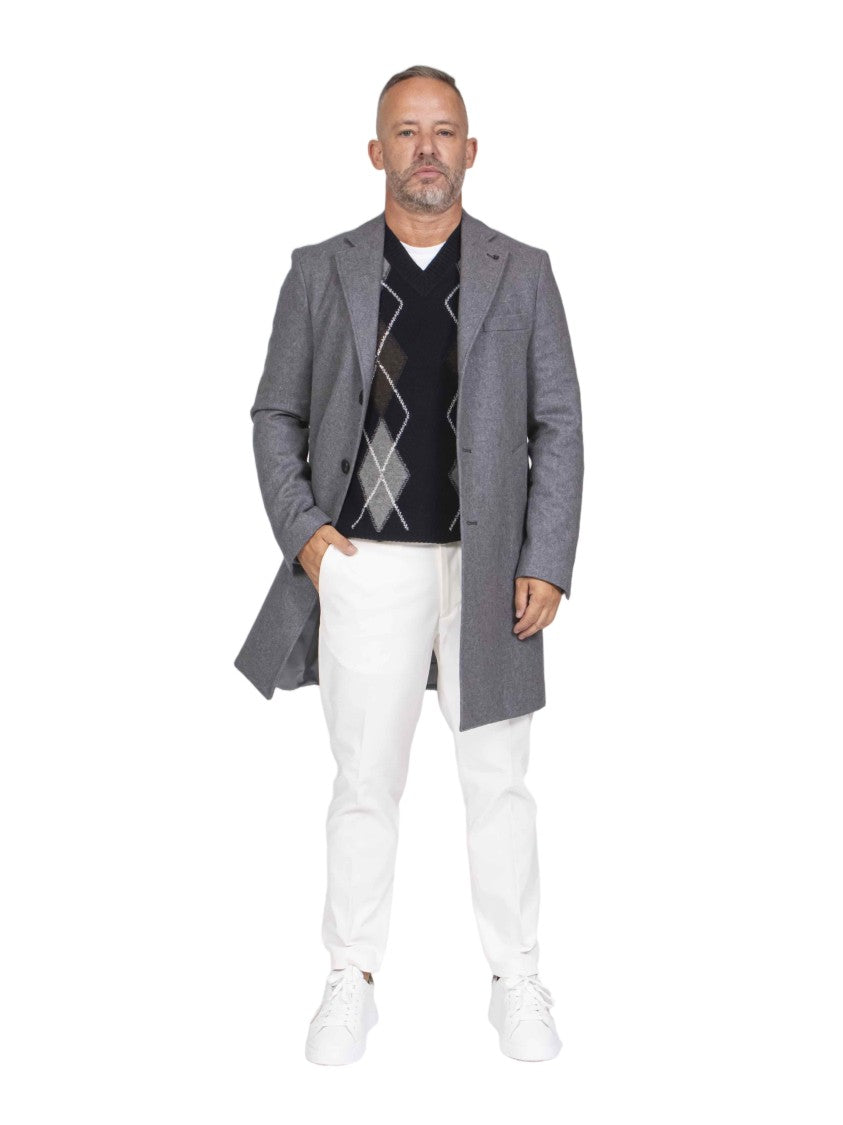 Messagerie Picca Mid-Length Grey Tailored Peacoat