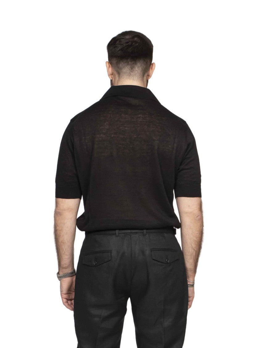 Messagerie Ouzo Short-Sleeve Knit Polo Shirt