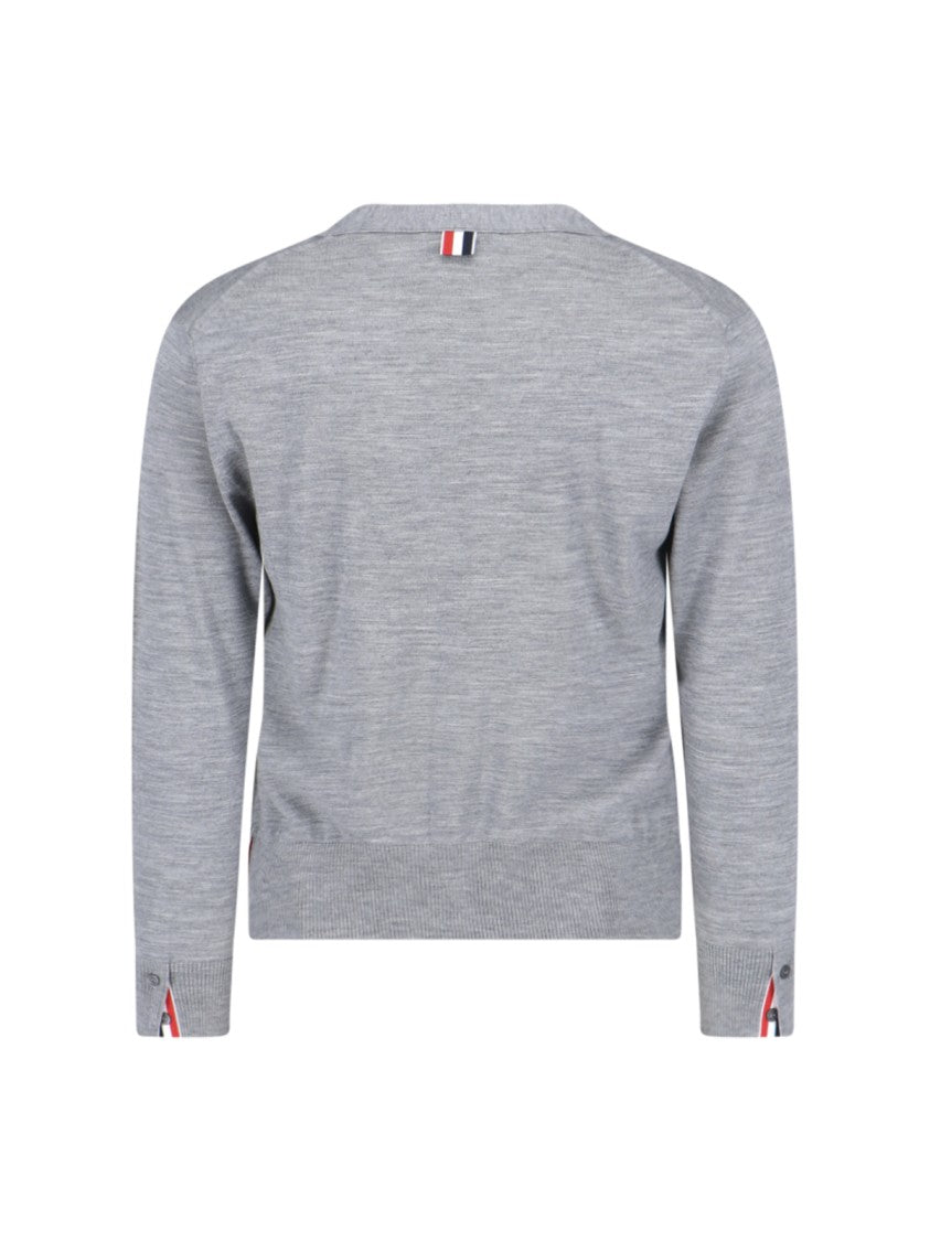 Thom Browne Logo Cardigan – Grey