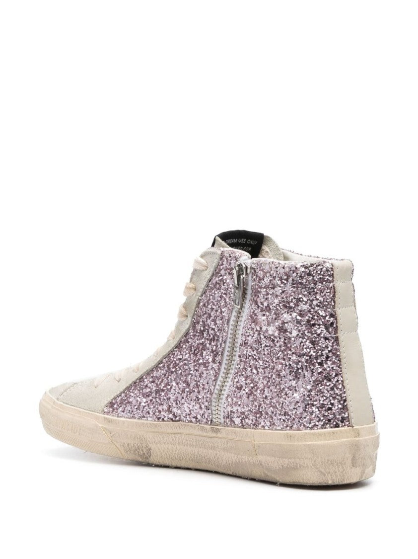 Golden Goose Silk And Nylon Panelled Suede Sneakers