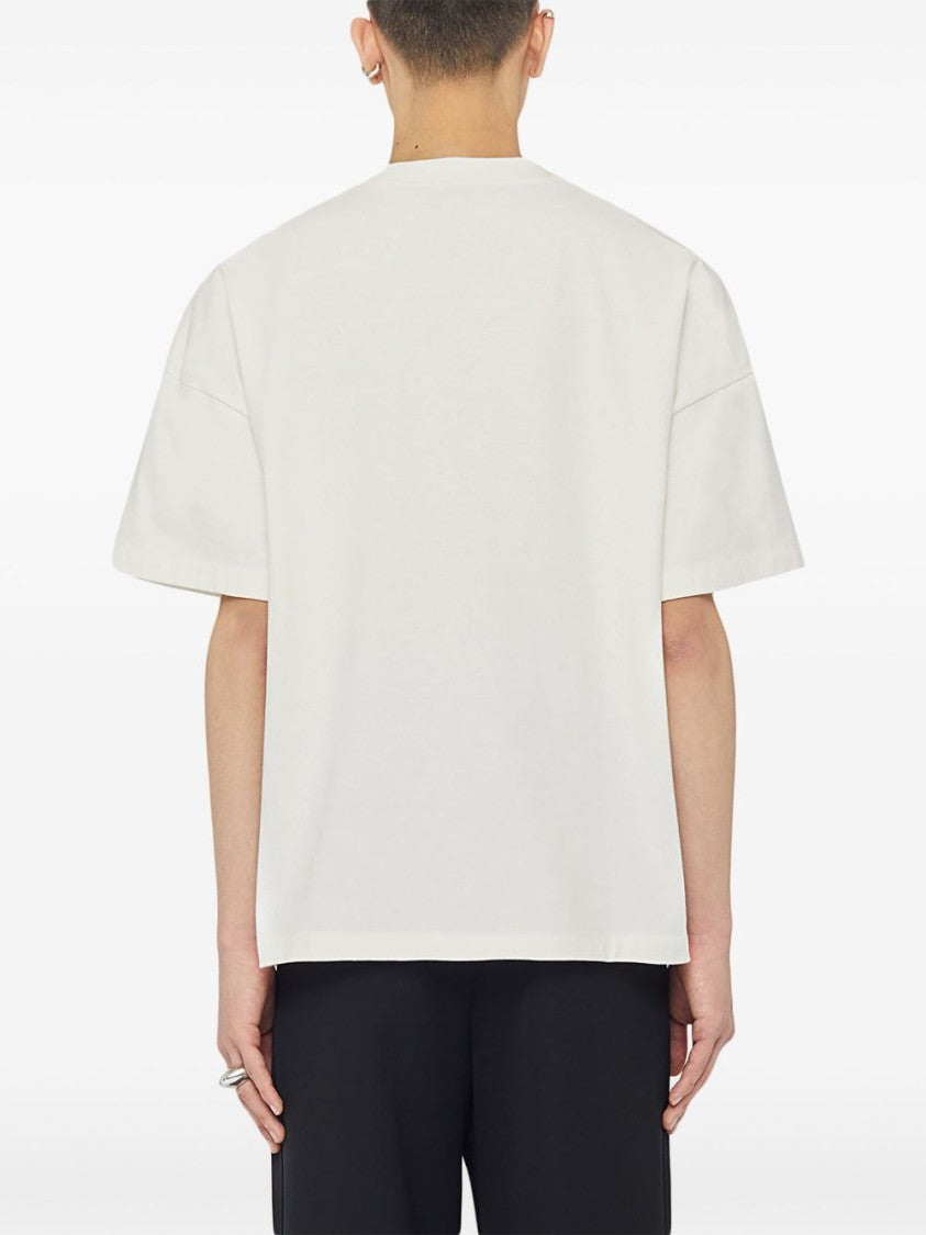 Jil Sander Porcelain Cotton Jersey T-Shirt With Minimalist Logo