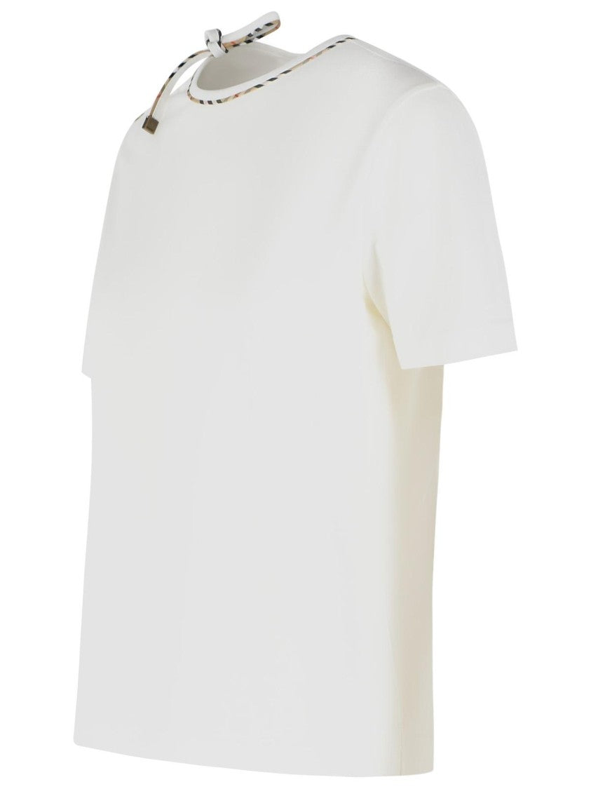 Burberry 'Frankie Bow' White Cotton T-Shirt