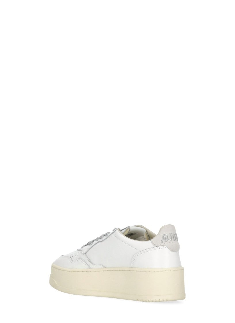 Autry White Platform Low Leather Sneakers