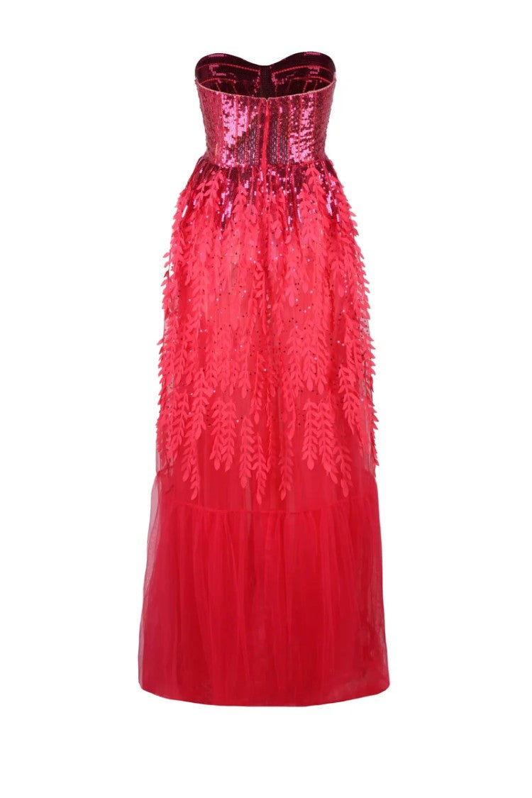 Red Carpet E. Franchi Long Dress - Fuchsia