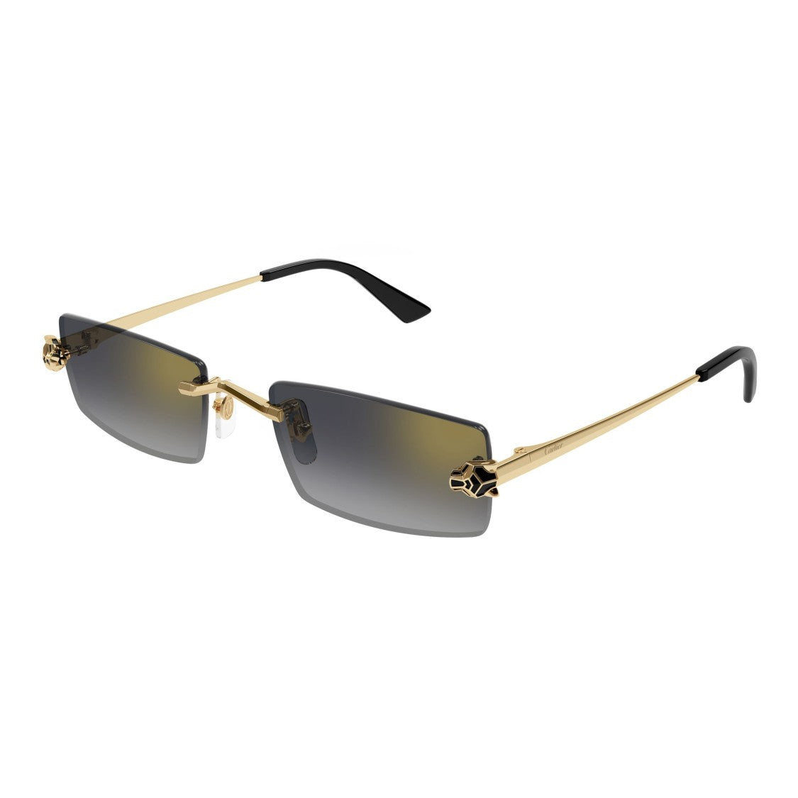Cartier Rimless Rectangular Sunglasses With Gradient Lenses