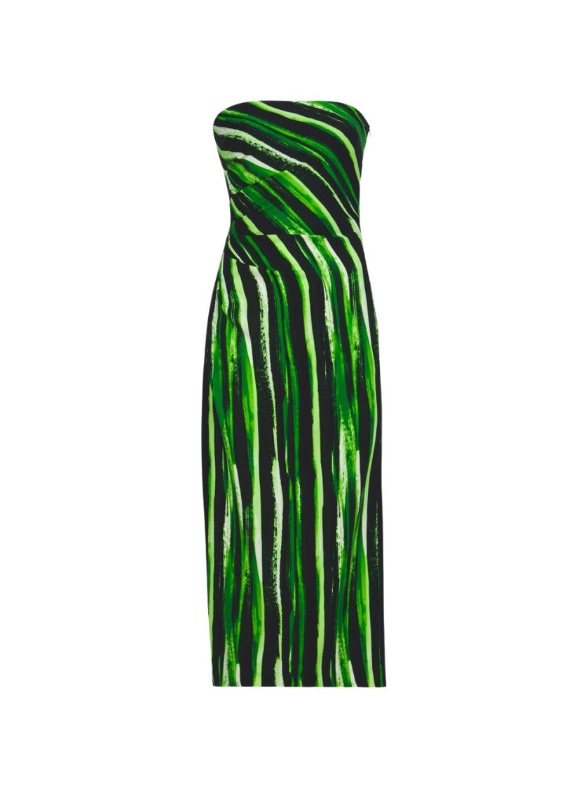 Proenza Schouler Painted Stripe Strapless Dress
