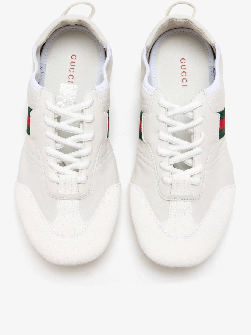 Gucci Low-Profile Suede Sneaker With Striped Detail
