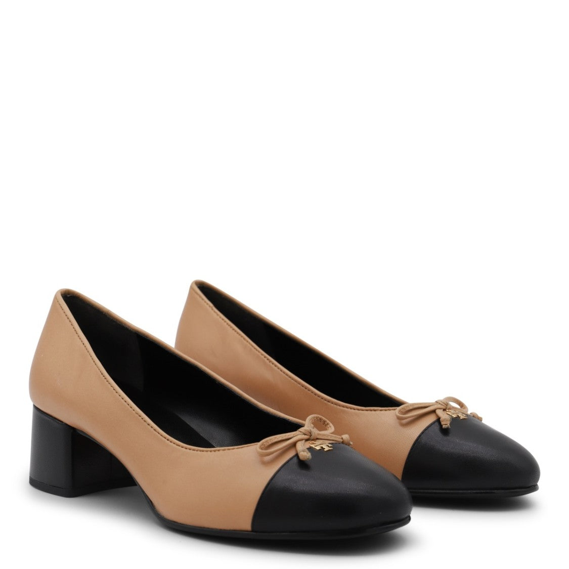 Tory Burch Brown And Black Leather Pumps