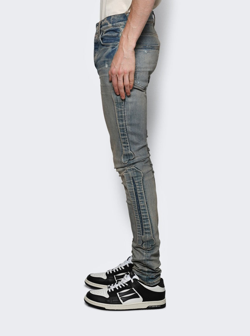 Amiri 3D Bones Skinny Jean Clay Indigo