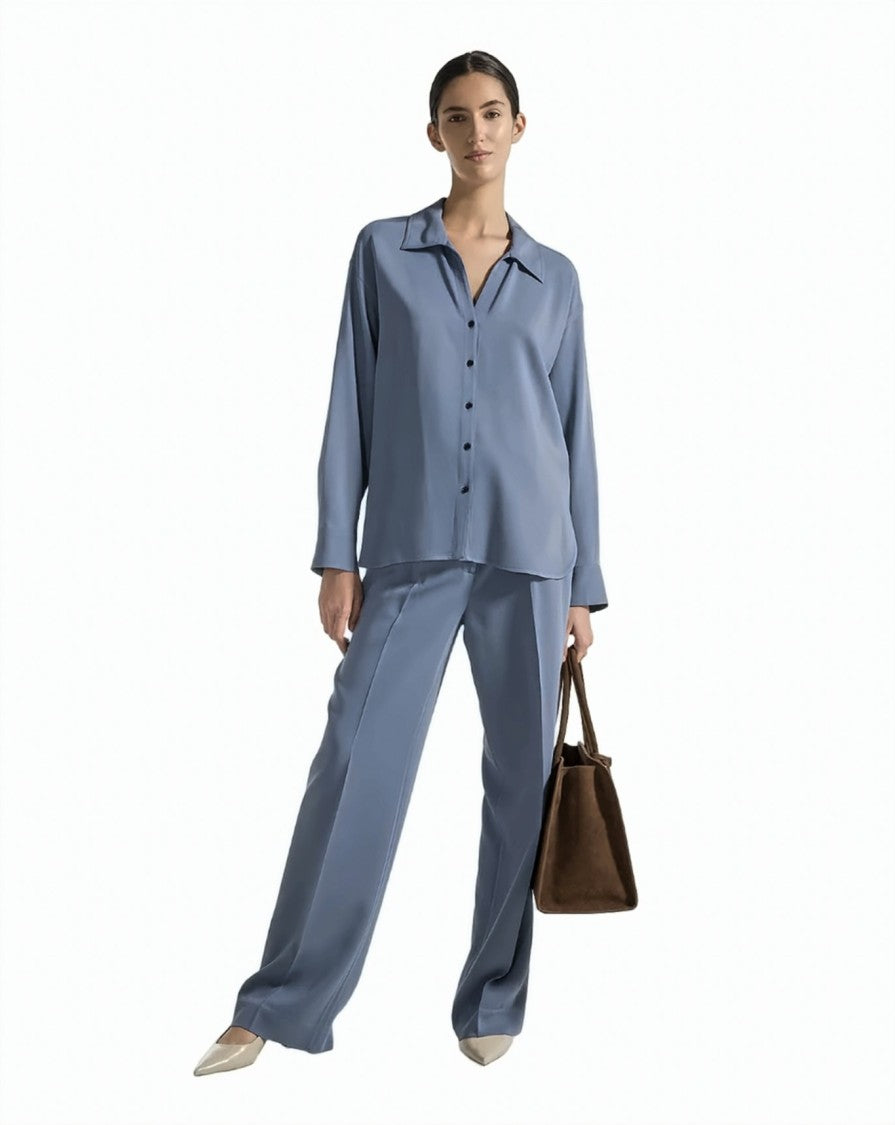 Seventy Tailored Front-Pleats Cady Flared Pants