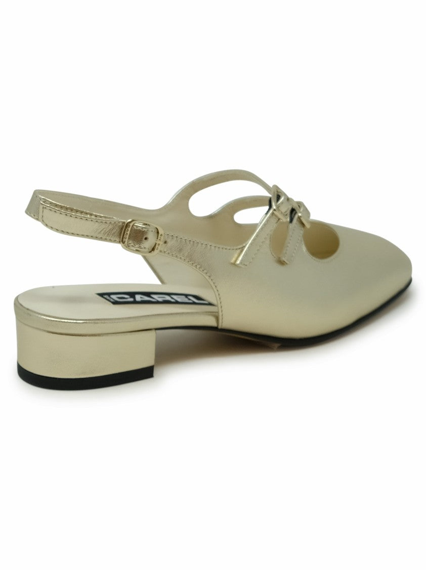 Carel Paris Gold Leather Ballet Flats