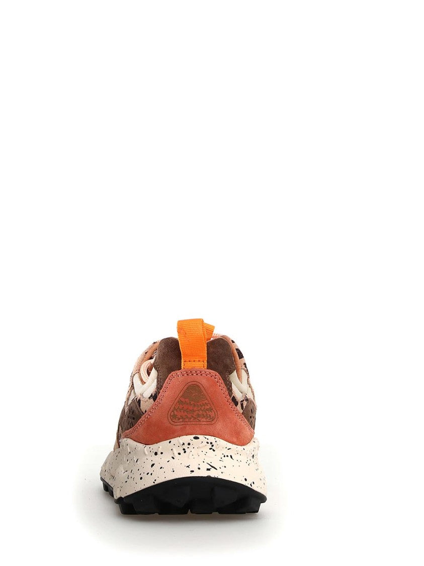 Flower Mountain Leopard Print Sneakers With Speckled Sole