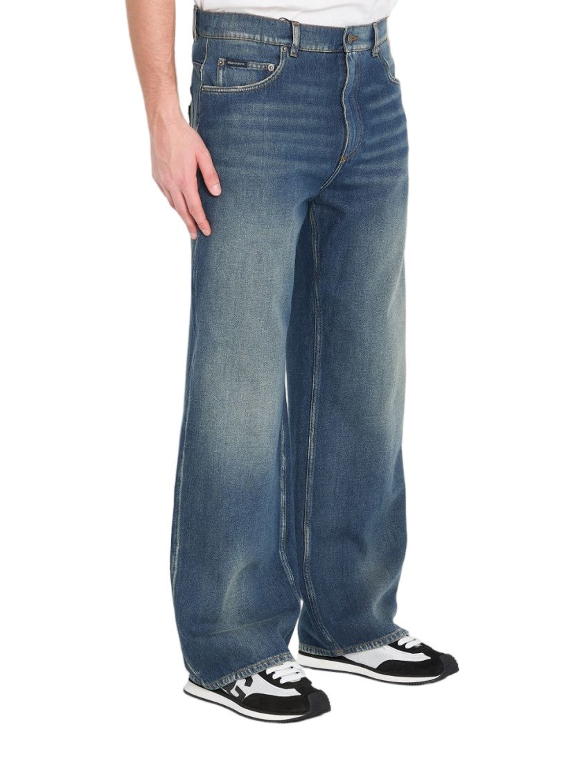 Dolce & Gabbana Light Blue Faded Loose Jeans