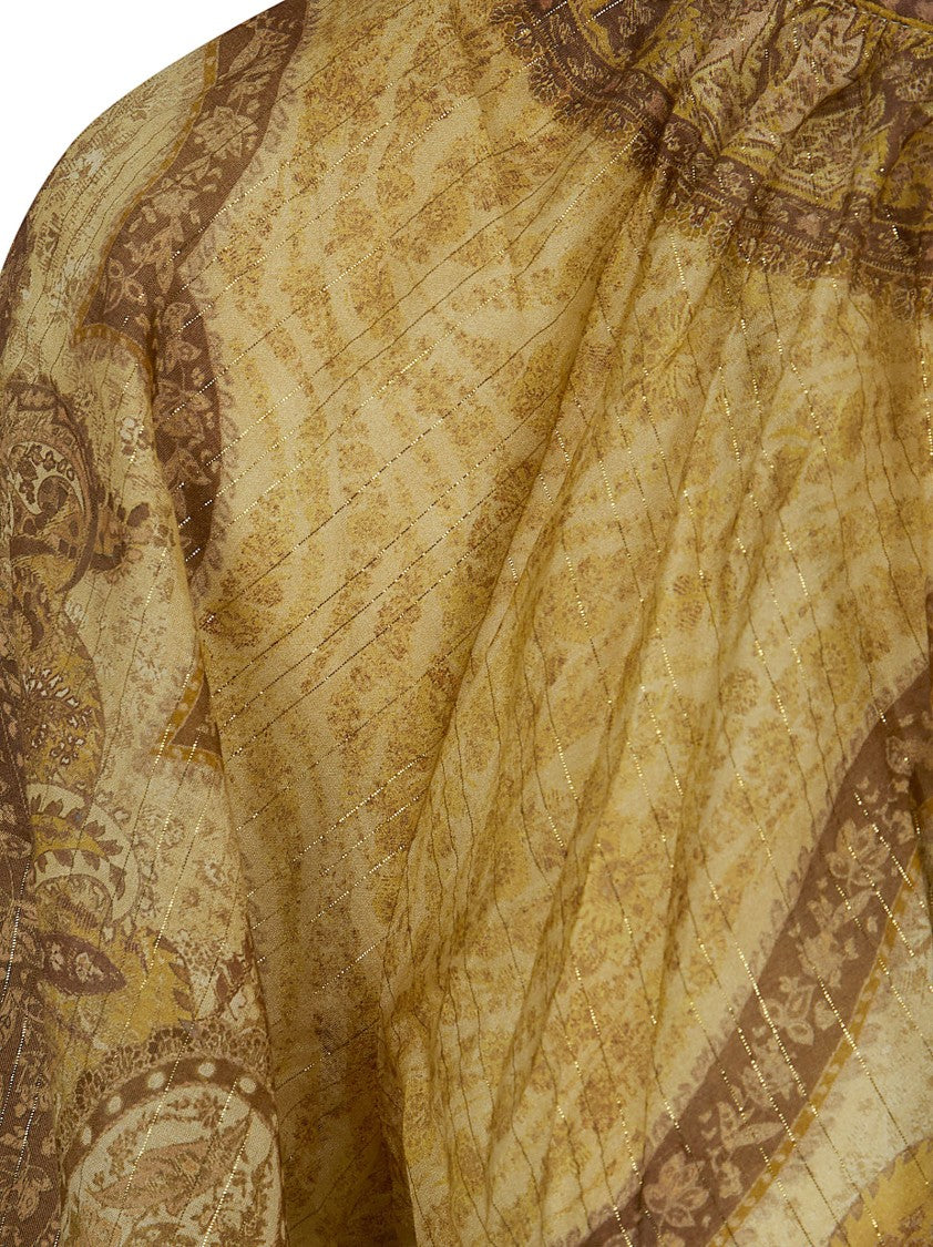 Zimmermann Wanderlust Cotton-Silk Bodice With Long Puff Sleeves
