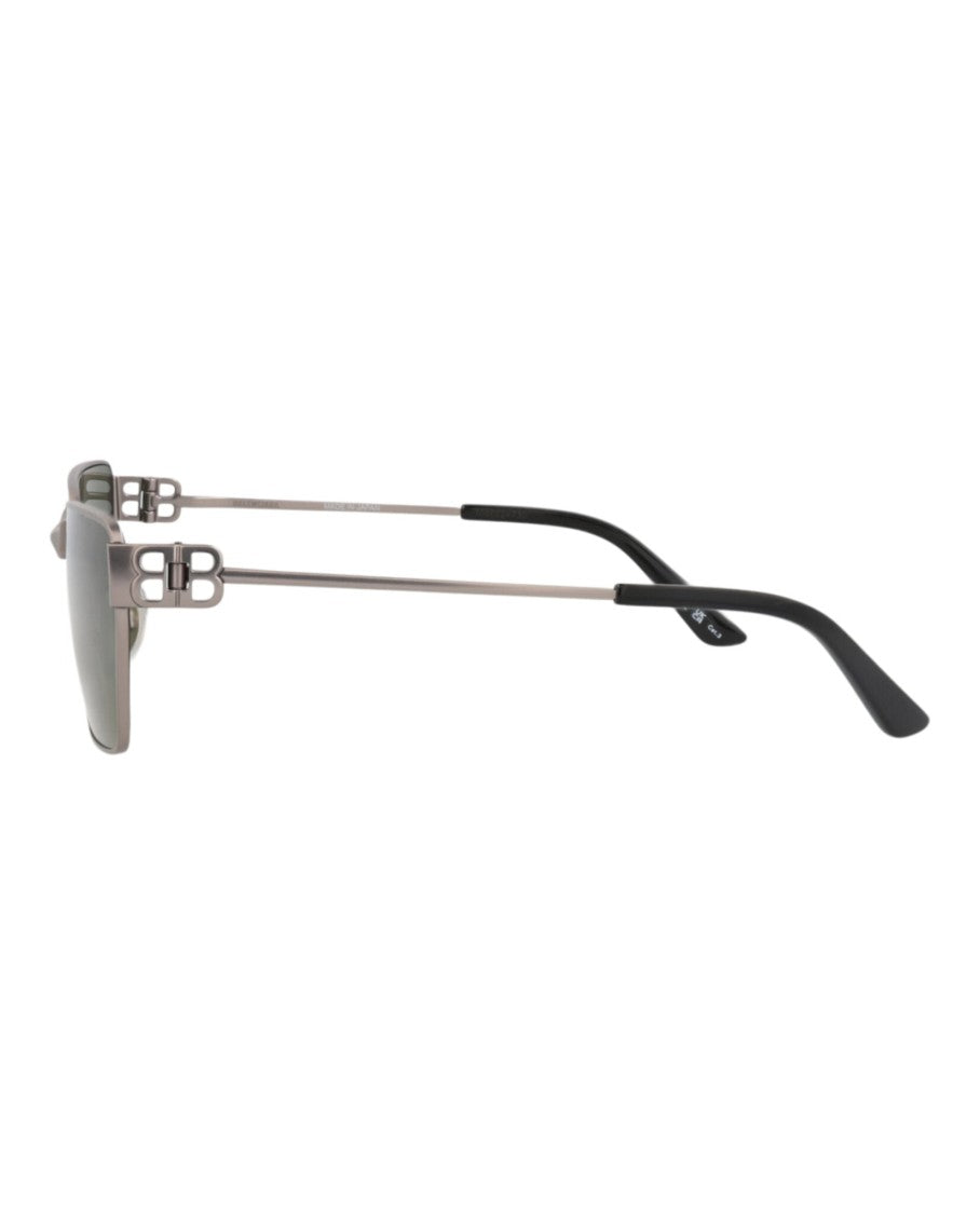 Balenciaga Square-Frame Metal Sunglasses