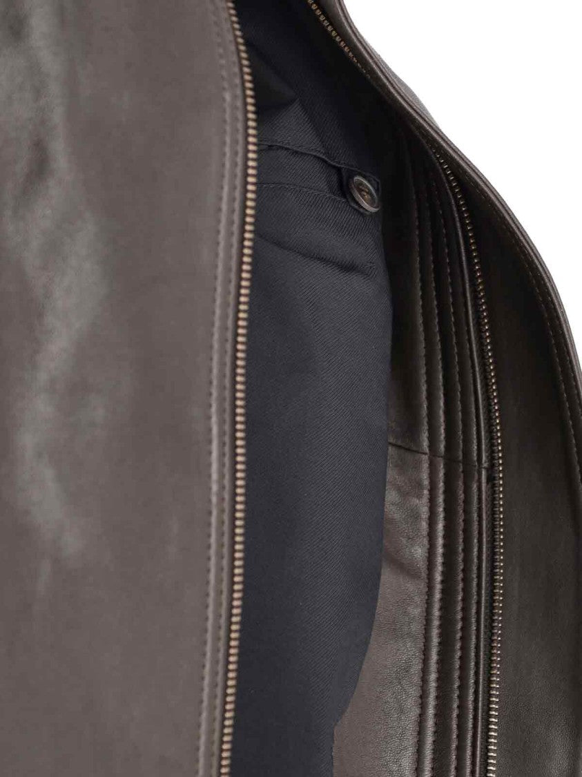 Calvin Klein Sheepskin Leather Jacket – Brown