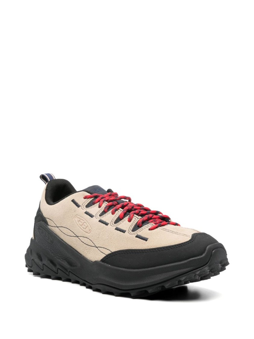 Keen Beige Vitello Leather Sneakers With Rugged Outsole