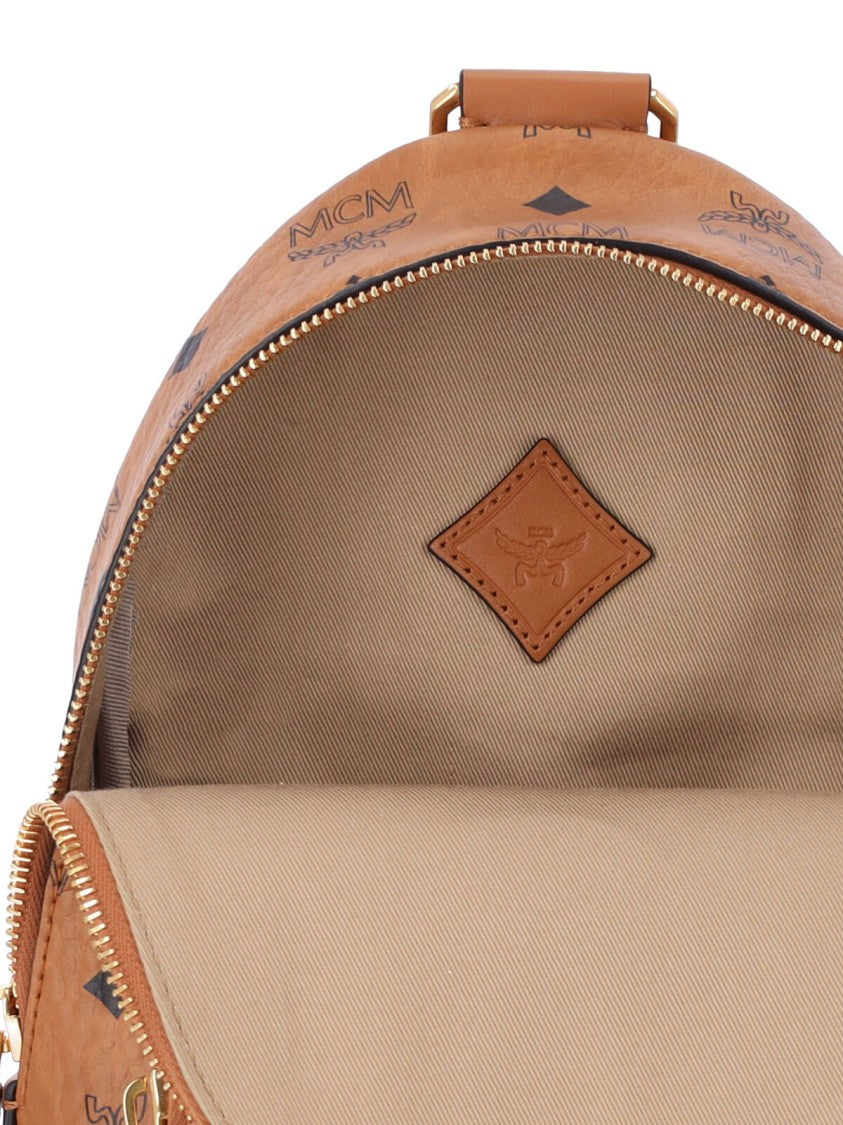 Mcm Brown Aren Visetos Canvas Shoulder Bag