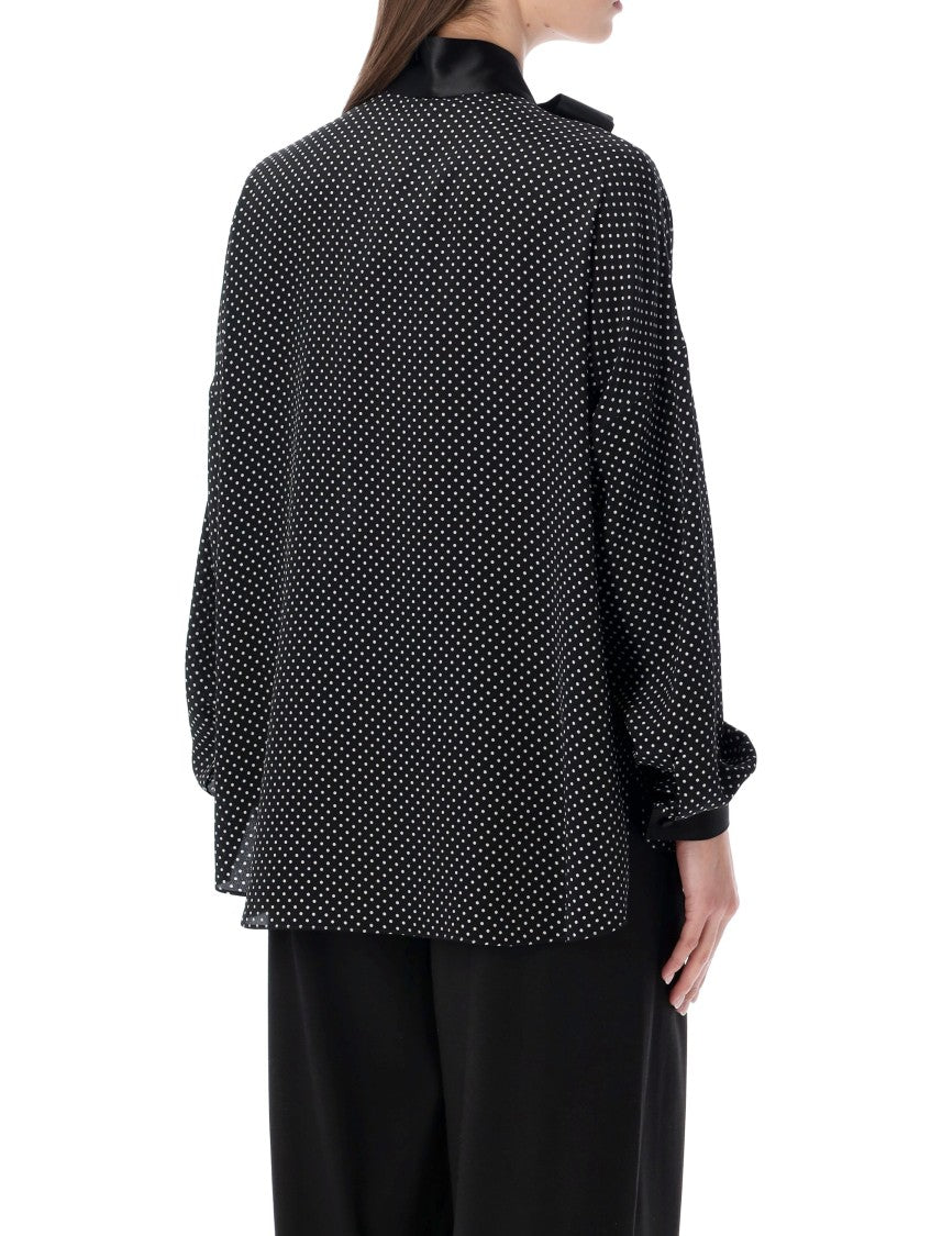 Tom Ford Polka Dot Silk Lavallière Tunic Top