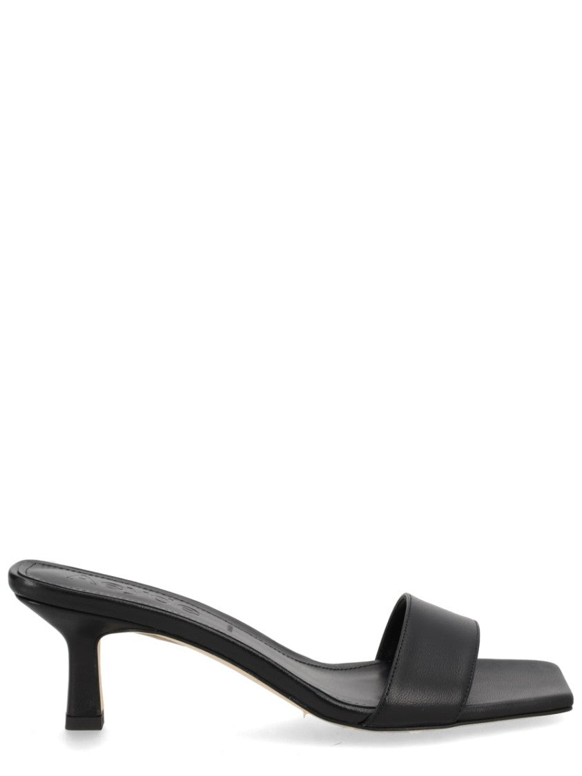 Aeydē Gilly Black Kitten Heel Sandals