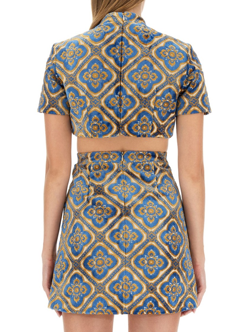 Etro Cropped Top With Intricate Pattern