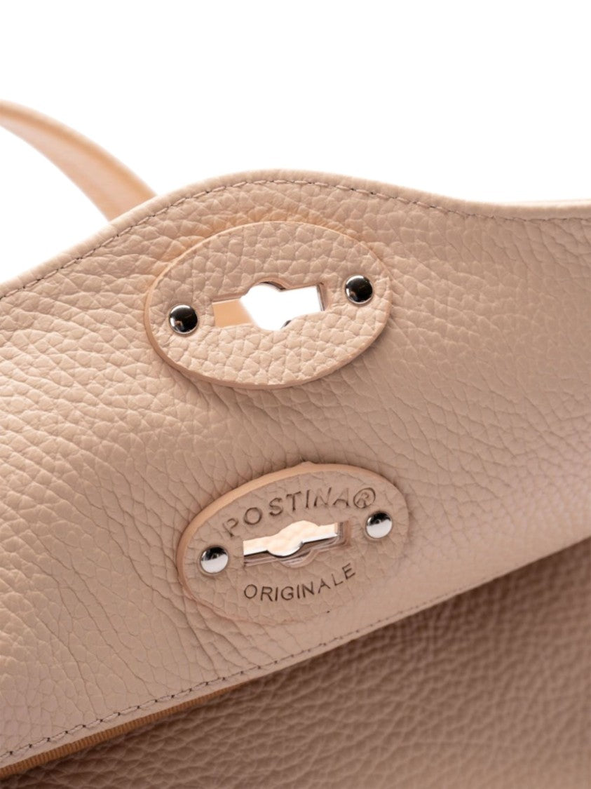 Zanellato Pink Pebbled Texture Turn Lock Shoulder Bag